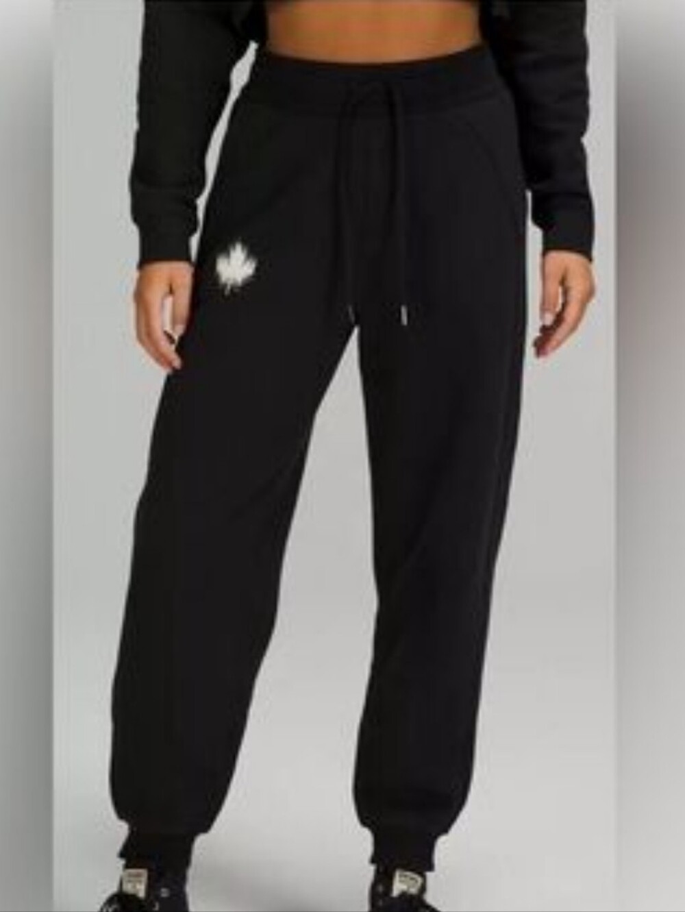 lululemon Relaxed High-Rise Fleece Jogger COC LOGO Size6 black